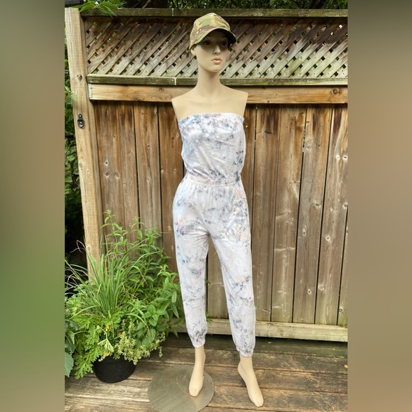 Hand Dyed Splatter Effect Tube Top Jumpsuit - Picture 11 of 14
